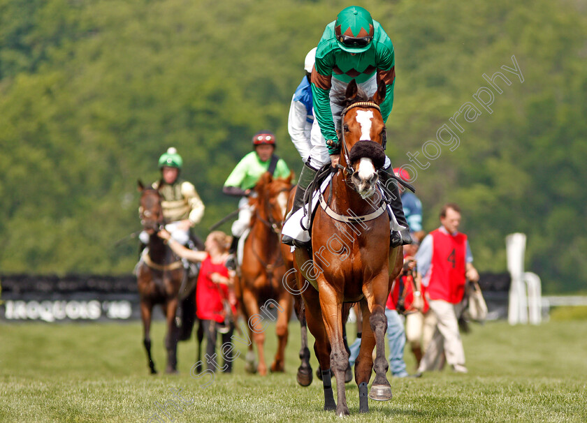 Sarah-Joyce-0001 
 SARAH JOYCE (Jack Doyle) before winning The Margaret Currey Henley Hurdle, Percy Warner Park, Nashville 12 May 2018 - Pic Steven Cargill / Racingfotos.com