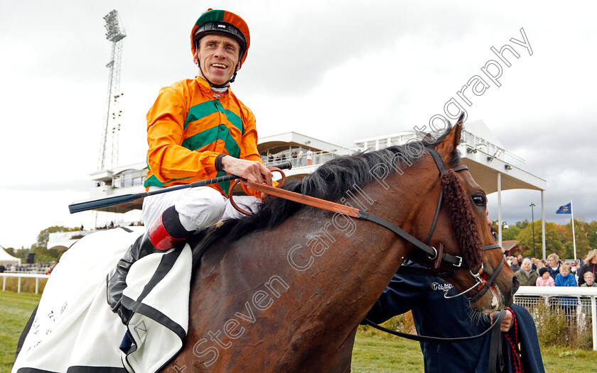 Old-News-0004 
 OLD NEWS (Shane Kelly) after The Champagne Taittinger Svealandlopning
Bro Park, Sweden 22 Sep 2019 - Pic Steven Cargill / Racingfotos.com