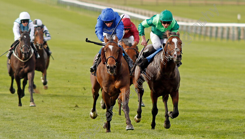 Cannon-Rock-0004 
 CANNON ROCK (left, William Buick) beats SIR LAURENCE GRAFF (right) in The Home Of Racing Maiden Stakes
Newmarket 19 Oct 2022 - Pic Steven Cargill / Racingfotos.com