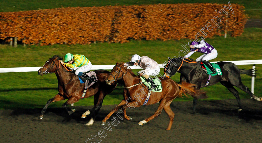 Marsabit-0003 
 MARSABIT (centre, Richard Kingscote) beats SHADY MCGEE (left) in The Try Our New Super Boosts At Unibet Nursery
Kempton 25 Nov 2020 - Pic Steven Cargill / Racingfotos.com