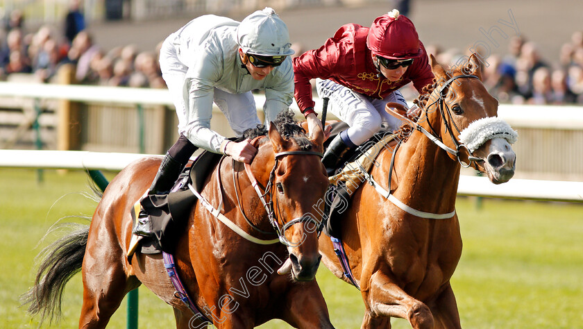 Mildenberger-0006 
 MILDENBERGER (left, James Doyle) beats FORTUNE'S PEARL (right) in The bet365 Feilden Stakes Newmarket 17 Apr 2018 - Pic Steven Cargill / Racingfotos.com