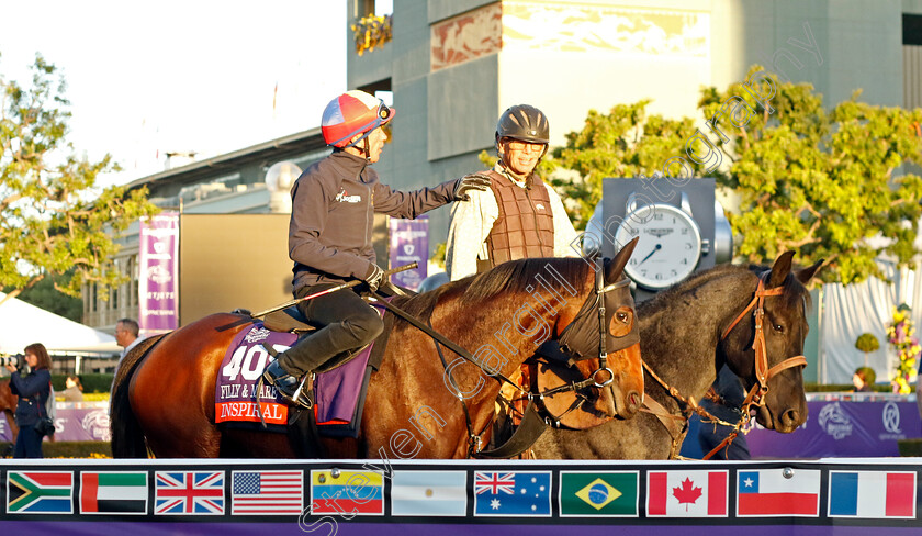 Inspiral-0004 
 INSPIRAL (Frankie Dettori) training for the Breeders' Cup Filly & Mare Turf
Santa Anita USA, 1 Nov 2023 - Pic Steven Cargill / Racingfotos.com