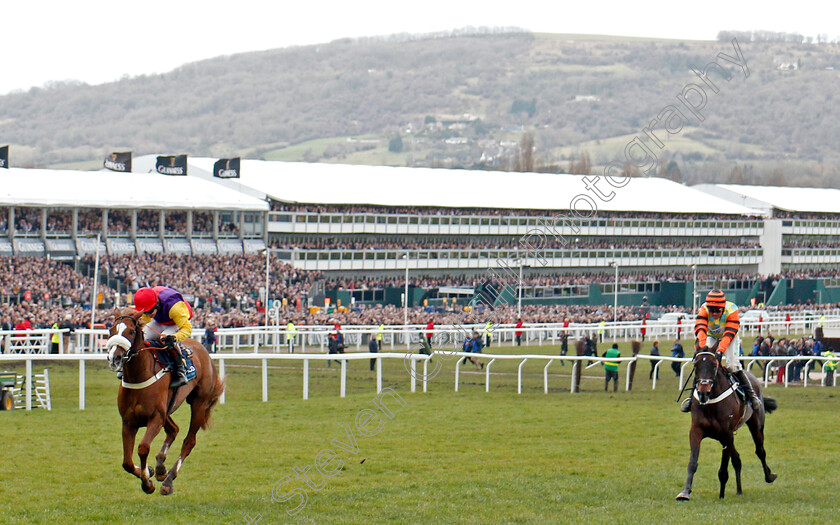 Native-River-0005 
 NATIVE RIVER (Richard Johnson) beats MIGHT BITE (right) in The Timico Cheletenham Gold Cup Cheltenham 16 mar 2018 - Pic Steven Cargill / Racingfotos.com