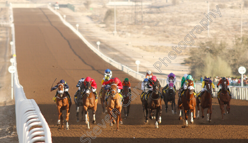 Nizaal-0003 
 NIZAAL (3rd left, Pat Cosgrave) wins The Al Hudaiba Contracting LLC Maiden
Jebel Ali 11 Jan 2019 - Pic Steven Cargill / Racingfotos.com