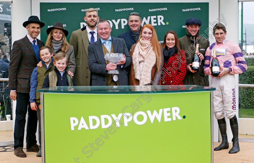 Oldgrangewood-0006 
 Presentation to Chris Giles and Harry Skelton for The Paddy Power Handicap Chase won by OLDGRANGEWOOD
Cheltenham 1 Jan 2020 - Pic Steven Cargill / Racingfotos.com