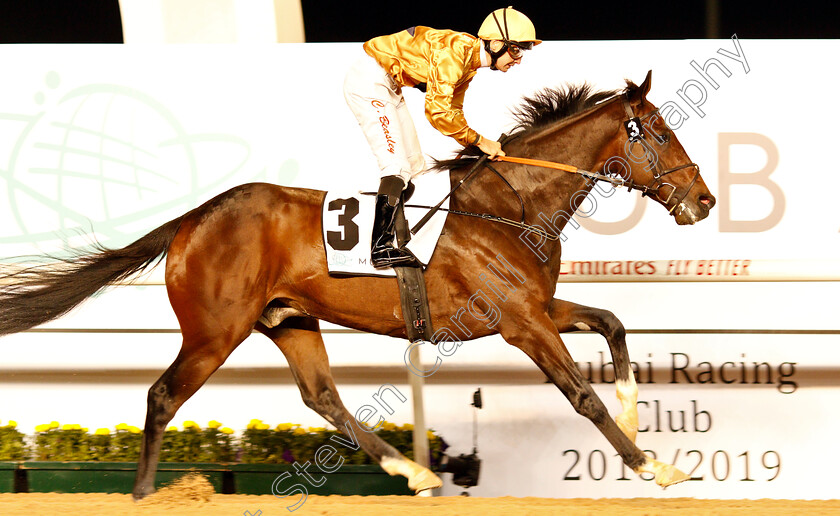 New-Trails-0006 
 NEW TRAILS (Connor Beasley) wins The Special Olympics Cup Handicap
Meydan 10 Jan 2019 - Pic Steven Cargill / Racingfotos.com