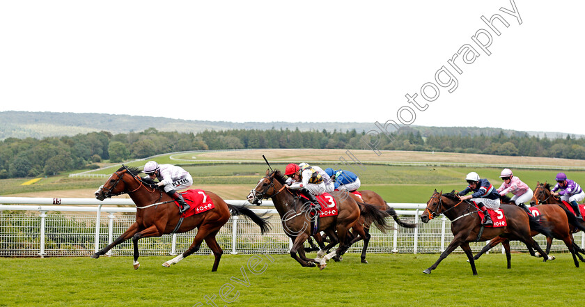 Aratus-0001 
 ARATUS (David Egan) beats ESCOBAR (centre) in The Tote Quadpot Starts Here Handicap
Goodwood 28 Aug 2021 - Pic Steven Cargill / Racingfotos.com