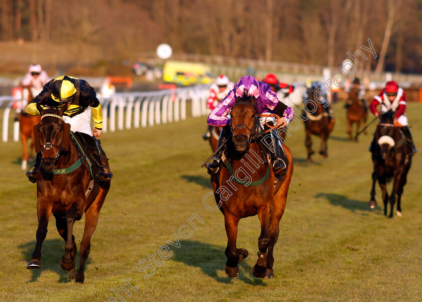 Oksana-0006 
 OKSANA (right, Jonathan England) beats ROMEO BROWN (left) in The Mansionbet Best Odds Guaranteed Handicap Hurdle
Market Rasen 19 Apr 2021 - Pic Steven Cargill / Racingfotos.com