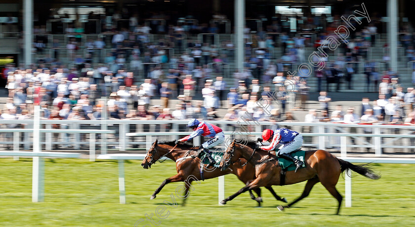 Rejaah-0002 
 REJAAH (Tom Cannon) beats WHATZDJAZZ (right) in The Catesby Estates PLC Mares Handicap Hurdle Cheltenham 19 Apr 2018 - Pic Steven Cargill / Racingfotos.com