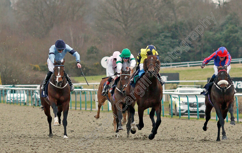 Spycatcher-0005 
 SPYCATCHER (left, Clifford Lee) beats GOOD EFFORT (centre) and LORD OF THE LODGE (right) in The Betway Kachy Stakes
Lingfield 5 Feb 2022 - Pic Steven Cargill / Racingfotos.com