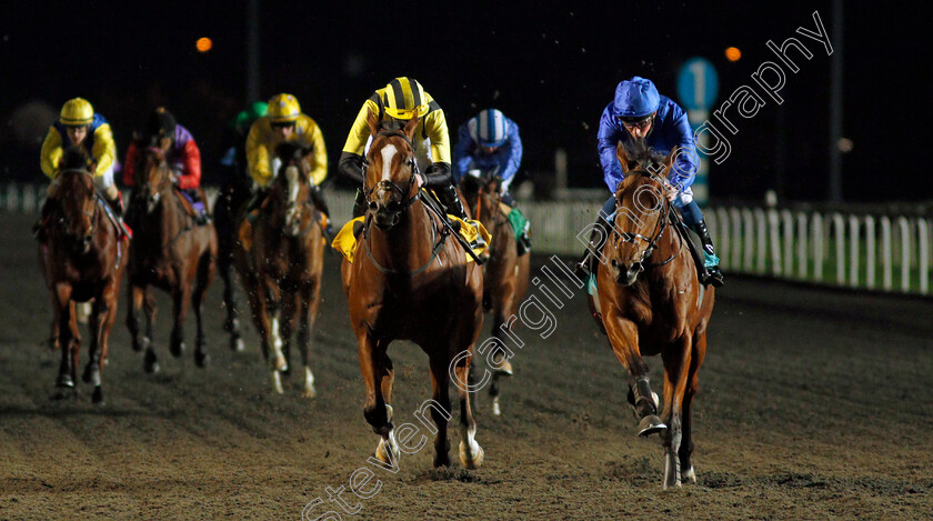 Royal-Fleet-0004 
 ROYAL FLEET (right, William Buick) beats ILZA'EEM (centre) in The Try Our New Price Boosts At Unibet Novice Stakes
Kempton 25 Nov 2020 - Pic Steven Cargill / Racingfotos.com