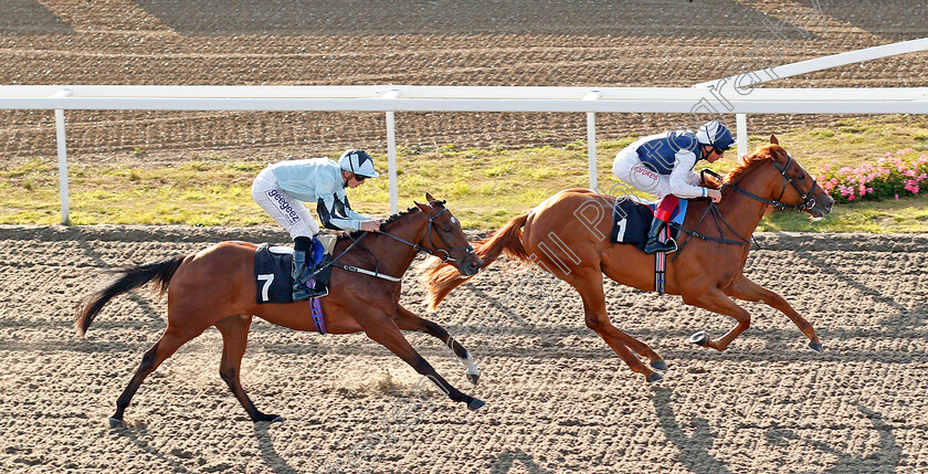 Cobber-Kain-0007 
 COBBER KAIN (Frankie Dettori) beats STRAIT OF HORMUZ (left) in The Bet At totesport.com Median Auction Maiden Stakes
Chelmsford 4 Sep 2019 - Pic Steven Cargill / Racingfotos.com