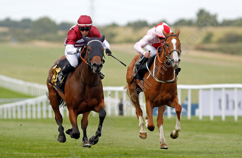 Naomi-Lapaglia-0002 
 NAOMI LAPAGLIA (left, Greg Cheyne) beats IN THESE SHOES (right) in The Bedford Lodge Hotel & Spa Fillies Handicap
Newmarket 15 Jul 2023 - Pic Steven Cargill / Racingfotos.com