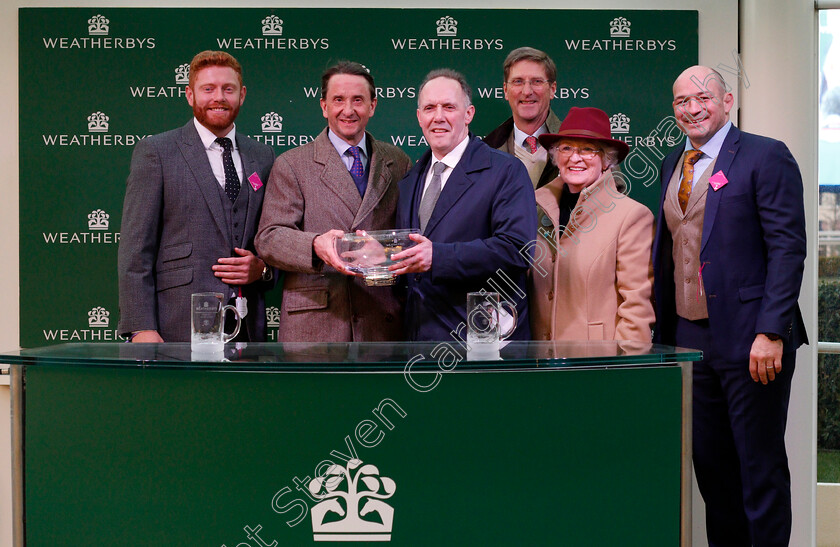 Ferny-Hollow-0007 
 Presentation to Cheveley Park Stud for The Weatherbys Champion Bumper won by FERNY HOLLOW
Cheltenham 11 Mar 2020 - Pic Steven Cargill / Racingfotos.com