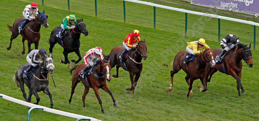 Our-Greta-0001 
 OUR GRETA (left, Ryan Tate) beats GABRIELLE (2nd left) UBLA (2nd right) and SAMPHIRE COAST (right) in The Grosvenor Casino Of Great Yarmouth Handicap Yarmouth 24 Oct 2017 - Pic Steven Cargill / Racingfotos.com