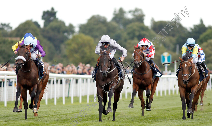 Commanding-Officer-0001 
 COMMANDING OFFICER (centre, Daniel Tudhope) beats INDOMITABLE (left) and BARYS (right) in The British Stallion Studs EBF Convivial Maiden Stakes
York 24 Aug 2018 - Pic Steven Cargill / Racingfotos.com