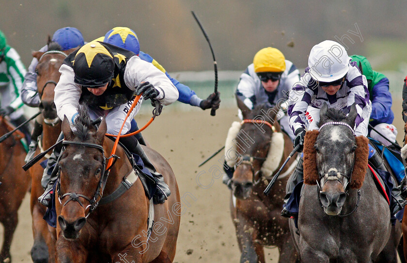 Take-Two-0004 
 TAKE TWO (left, Martin Harley) beats VOLPONE JELOIS (right) in The Betway Casino Handicap Lingfield 13 Dec 2017 - Pic Steven Cargill / Racingfotos.com