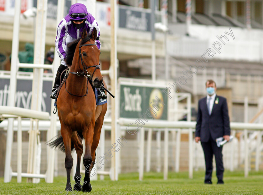 Snowfall-0001 
 SNOWFALL (Ryan Moore) before winning The Tattersalls Musidora Stakes
York 12 May 2021 - Pic Steven Cargill / Racingfotos.com