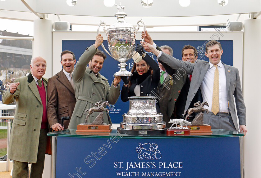 Pacha-Du-Polder-0006 
 Presentation to The Stewart Family for The St James's Place Foxhunter Challenge Cup won by PACHA DU POLDER Cheltenham 16 Mar 2018 - pic Steven Cargill / Racingfotos.com