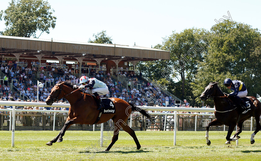 Sir-Dancealot-0002 
 SIR DANCEALOT (Gerald Mosse) beats SO BELOVED (right) in The Betway Criterion Stakes
Newmarket 30 Jun 2018 - Pic Steven Cargill / Racingfotos.com