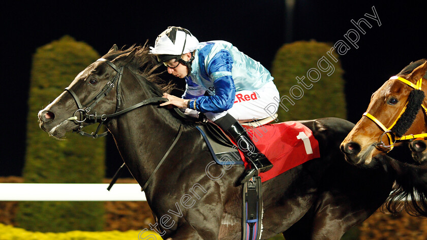 Sparkalot-0004 
 SPARKALOT (Luke Morris) wins The Matchbook Betting Podcast Handicap Kempton 21 Mar 2018 - Pic Steven Cargill / Racingfotos.com