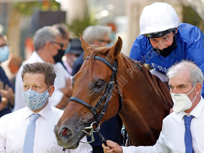 Space-Blues-0019 
 SPACE BLUES (William Buick) after The Prix Maurice De Gheest
Deauville 9 Aug 2020 - Pic Steven Cargill / Racingfotos.com