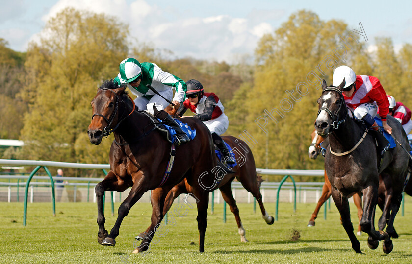 Dotted-Swiss-0002 
 DOTTED SWISS (left, Sean Levey) beats LITTLE BOY BLUE (right) in The Champions League Betting At 188bet Handicap Nottingham 1 May 2018 - Pic Steven Cargill / Racingfotos.com