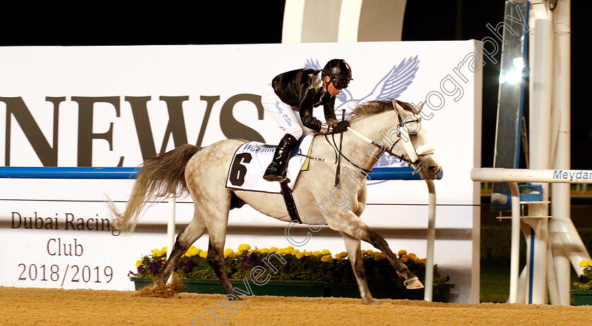 Af-Al-Sajanjle-0004 
 AF AL SAJANJLE (Tadhg O'Shea) wins The Mazrat Al Ruwayah
Meydan 14 Feb 2019 - Pic Steven Cargill / Racingfotos.com