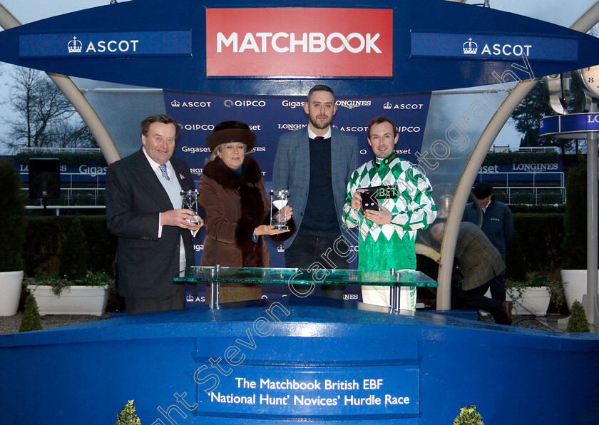 Downtown-Getaway-0007 
 Presentation to Nicky Henderson, Sophie Henderson and Nico De Boinville for The Matchbook British EBF National Hunt Novices Hurdle
Ascot 19 Jan 2019 - Pic Steven Cargill / Racingfotos.com