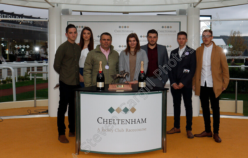 Herecomestheboom-0009 
 Presentation for The Jockey Club Venues Standard Open National Hunt Flat Race Cheltenham 28 Oct 2017 - Pic Steven Cargill / Racingfotos.com