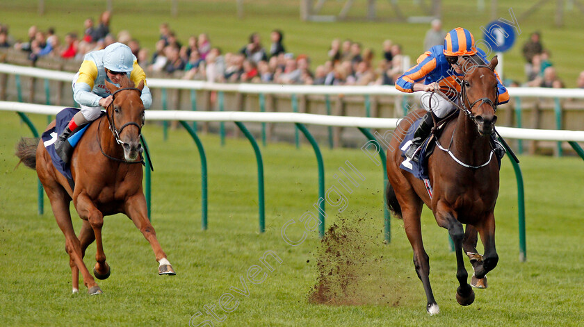 Bye-Bye-Baby-0002 
 BYE BYE BABY (Ryan Moore) beats ALTYN ORDA (left) in The Blandford Bloodstock Maiden Fillies Stakes Newmarket 30 Sep 2017 - Pic Steven Cargill / Racingfotos.com