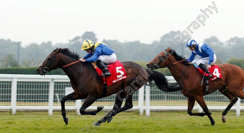 Poet s-Word-0006 
 POET'S WORD (Ryan Moore) beats LARAAIB (right) in The Matchbook Brigadier Gerard Stakes Sandown 24 May 2018 - Pic Steven Cargill / Racingfotos.com