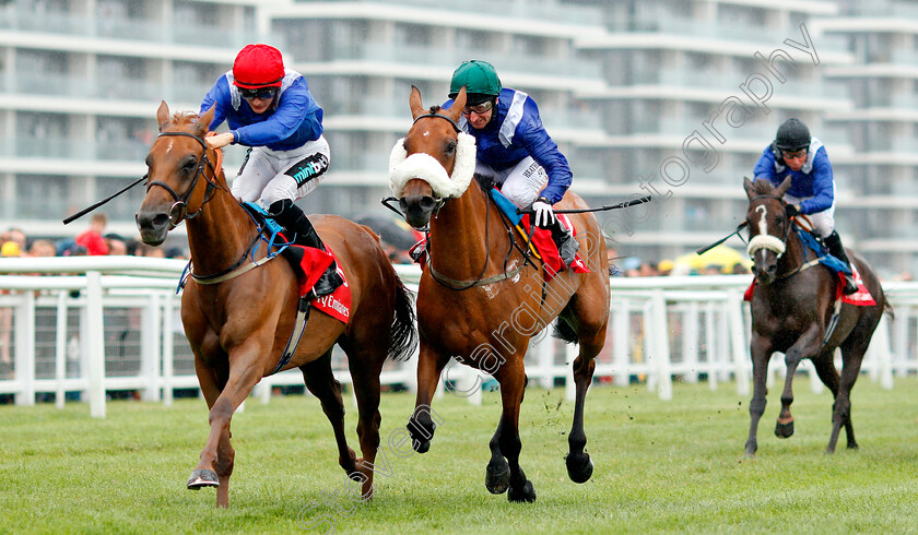 Taqdeeraat-0002 
 TAQDEERAAT (left, Harry Bentley) beats RAFEEF (right) in The Emirates Premier Handicap. 
Newbury 29 Jul 2018 - Pic Steven Cargill / Racingfotos.com