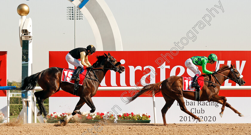 Emblem-Storm-0006 
 EMBLEM STORM (Oisin Murphy) beats TUZ (left) in The Al Bastakiya
Meydan 7 Mar 2020 - Pic Steven Cargill / Racingfotos.com