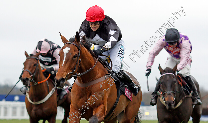 One-Of-Us-0004 
 ONE OF US (Lizzie Kelly) wins The Foundation Developments Novices Handicap Hurdle Ascot 23 Dec 2017 - Pic Steven Cargill / Racingfotos.com