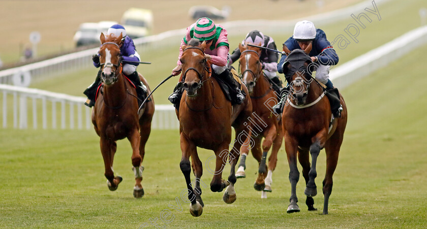 Fulfilled-0005 
 FULFILLED (Jamie Spencer) beats ATTACHE (right) in The Racing TV Free For A Month Handicap
Newmarket 22 Jul 2022 - Pic Steven Cargill / Racingfotos.com