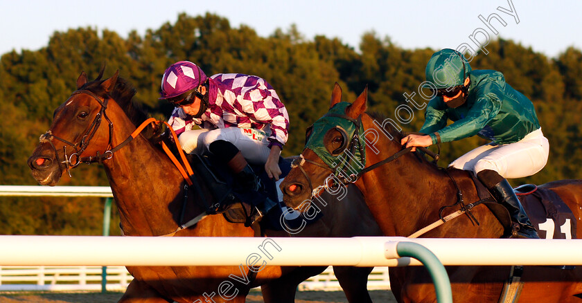 Seaforth-0003 
 SEAFORTH (Finley Marsh) beats GOOD LUCK CHARM (right) in The Betway Apprentice Handicap
Lingfield 4 Aug 2020 - Pic Steven Cargill / Racingfotos.com