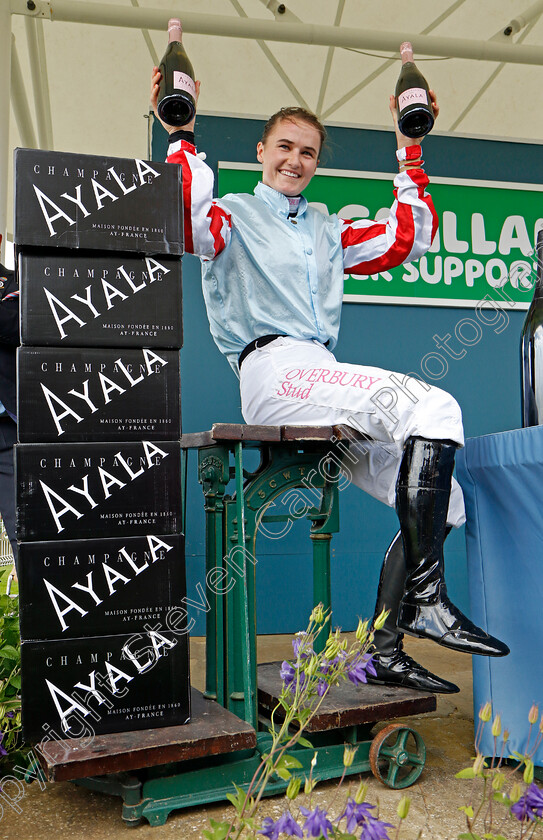 Zealandia-0007 
 Alice Stevens wins her weight in champagne after The Queen Mother's Cup on Zealandia
York 11 Jun 2022 - Pic Steven Cargill / Racingfotos.com