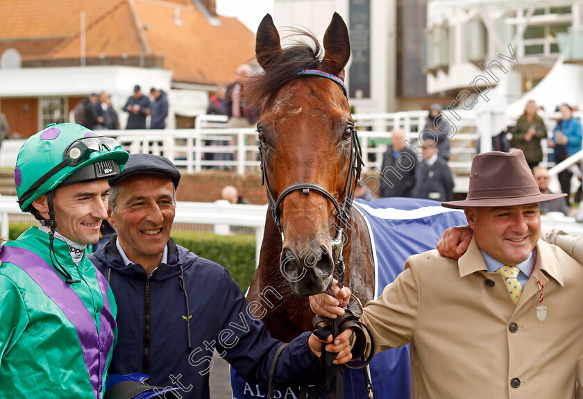 Prague-0009 
 PRAGUE (Daniel Tudhope) with Dylan Cunha winner of The Al Basti Equiworld Dubai Joel Stakes
Newmarket 27 Sep 2024 - Pic Steven Cargill / Racingfotos.com