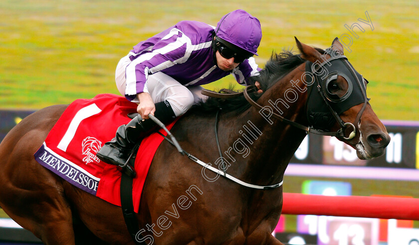 Mendelssohn-0003 
 MENDELSSOHN (Ryan Moore) wins The Breeders' Cup Juvenile Turf, Del Mar USA, 3 Nov 2017 - Pic Steven Cargill / Racingfotos.com