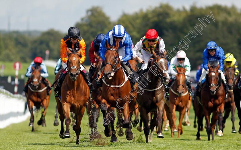 Maydanny-0005 
 MAYDANNY (centre, Jim Crowley) beats RHOSCOLYN (left) and ESCOBAR (right) in The Unibet Golden Mile Handicap
Goodwood 30 Jul 2021 - Pic Steven Cargill / Racingfotos.com