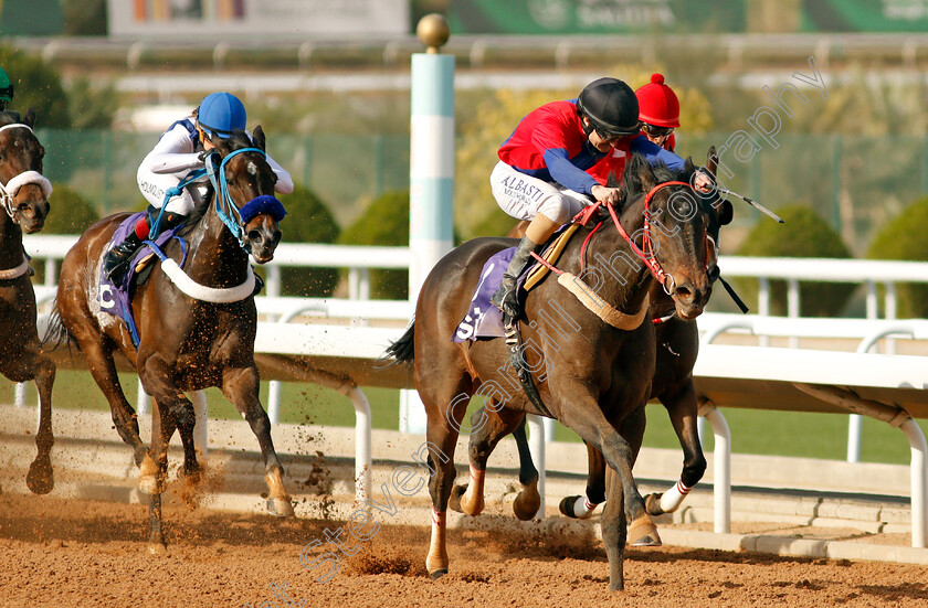 Alnashaas-0005 
 ALNASHAAS (Shane Foley) wins The STC International Jockeys Challenge Round 1
King Abdulaziz RaceCourse, Riyadh, Saudi Arabia 25 Feb 2022 - Pic Steven Cargill / Racingfotos.com