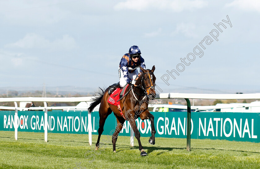 Dysart-Enos-0008 
 DYSART ENOS (Paddy Brennan) wins The Goffs Uk Nickel Coin Mares Standard Open National Hunt Flat Race
Aintree 13 Apr 2023 - Pic Steven Cargill / Racingfotos.com