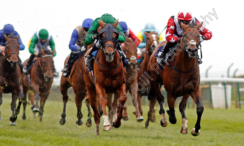 Corrosive-0003 
 CORROSIVE (right, Josephine Gordon) beats STYLEHUNTER (left) in The John Kemp 4x4 Centre Of Norwich Novice Stakes Div1 Yarmouth 24 Apr 2018 - Pic Steven Cargill / Racingfotos.com