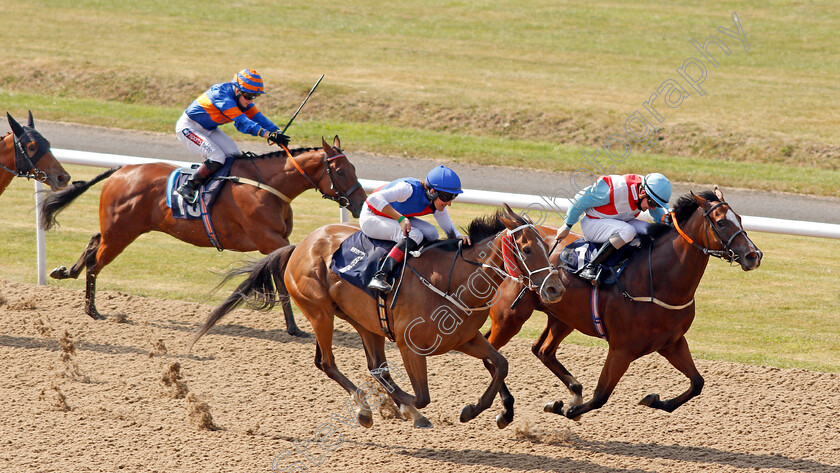 Maid-Millie-0003 
 MAID MILLIE (centre, Tim Clark) beats ELZAAM'S DREAM (right) in The Sky Sports Racing Sky 415 Handicap
Wolverhampton 11 Aug 2020 - Pic Steven Cargill / Racingfotos.com