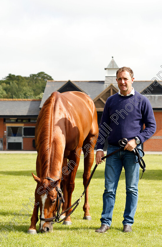 Masar-0002 
 MASAR and Charlie Appleby
Moulton Paddocks, Newmarket 28 Jun 2019 - Pic Steven Cargill / Racingfotos.com