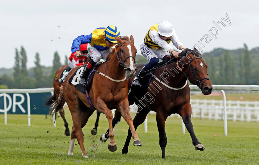 Amazonian-Dream-0003 
 AMAZONIAN DREAM (right, David Probert) beats RUSSELLINTHEBUSHES (left) in The Bet 10 Get 40 For New Customers Nursery
Newbury 13 Aug 2021 - Pic Steven Cargill / Racingfotos.com