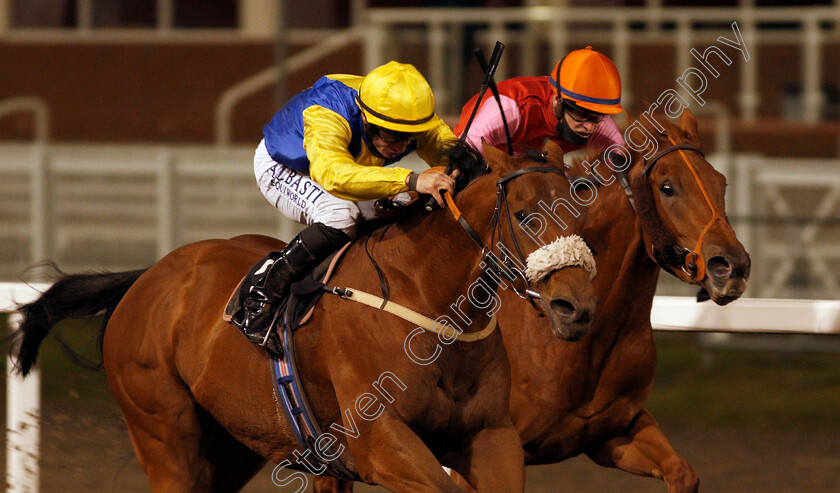 Cashel-0002 
 CASHEL (left, Tom Marquand) beats LILY BEACH (right) in The chelmsfordcityracecourse.com Handicap Div2
Chelmsford 15 Oct 2020 - Pic Steven Cargill / Racingfotos.com