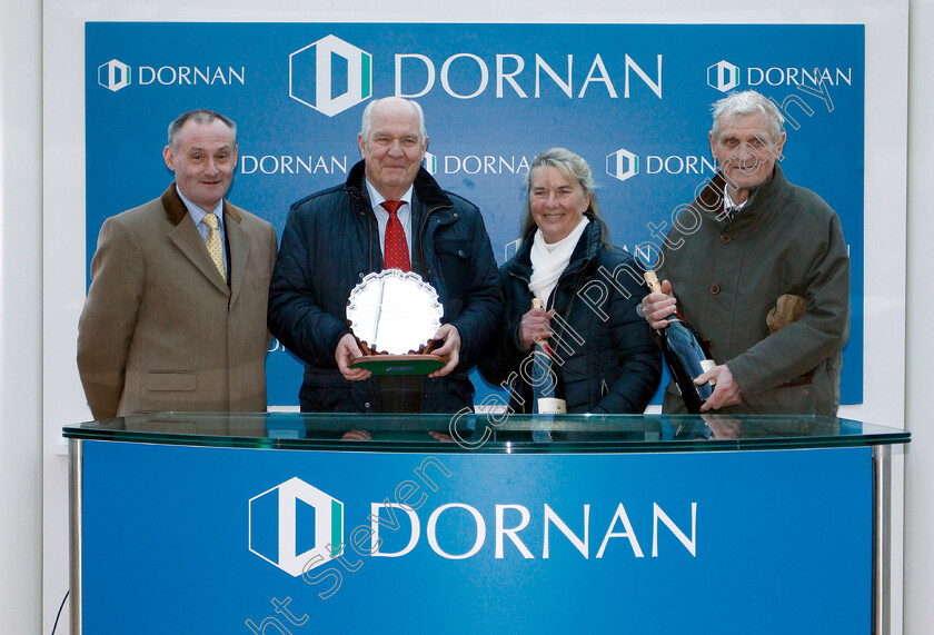 Midnight-Shadow-0009 
 Presentation to Sue Smith, Harvey Smith and owner for The Dornan Engineering Relkeel Hurdle won by MIDNIGHT SHADOW
Cheltenham 1 Jan 2019 - Pic Steven Cargill / Racingfotos.com