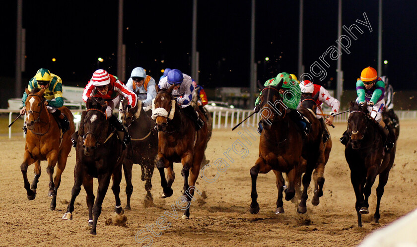 Tangramm-0001 
 TANGRAMM (2nd left, Charles Bishop) wins The Bet totetrifecta at betfred.com Handicap Chelmsford 8 Dec 2017 - Pic Steven Cargill / Racingfotos.com